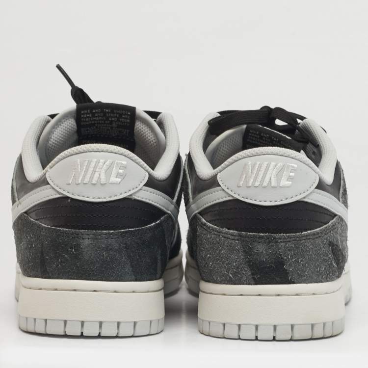 Pre Owned Nike Dunk Low Retro PRM Zebra Animal Pack Size 45 Multicolor Leather and Suede Sneakers