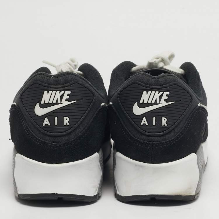Pre Owned Nike Air Max 90 PRM Off Noir Size 45 Multicolor Suede and Canvas Low Top Sneakers