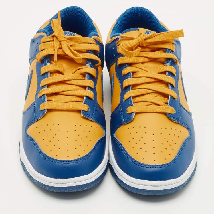 Pre Owned Nike Dunk UCLA Size 46 Blue/Yellow Leather Low Top Sneakers