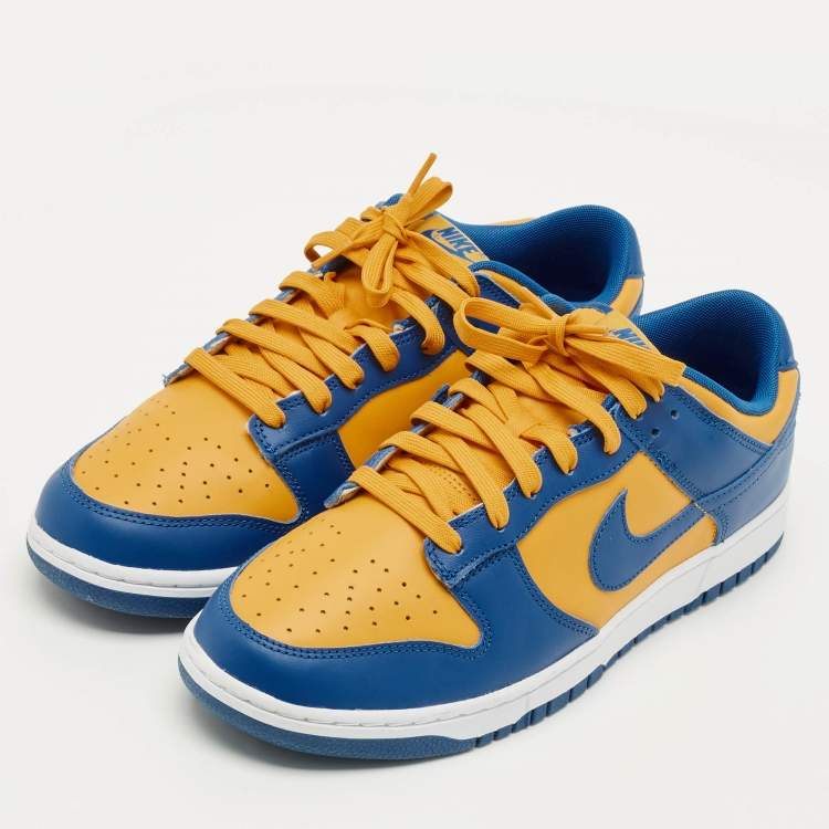 Pre Owned Nike Dunk UCLA Size 46 Blue/Yellow Leather Low Top Sneakers