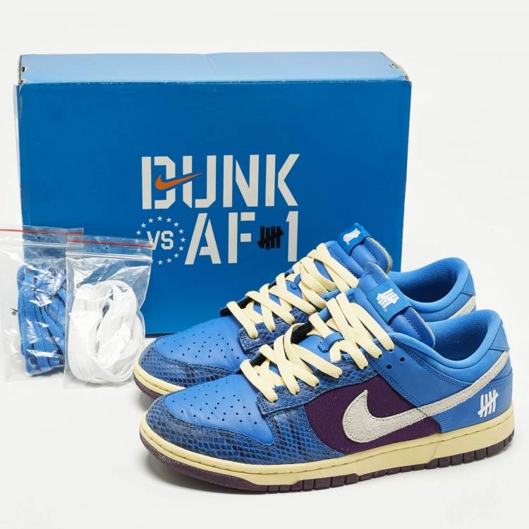 Pre Owned Nike Dunk Undefeated 5 On It Dunk vs. AF1 Size 45 Multicolor Nubuck and Leather Low Top Sneakers