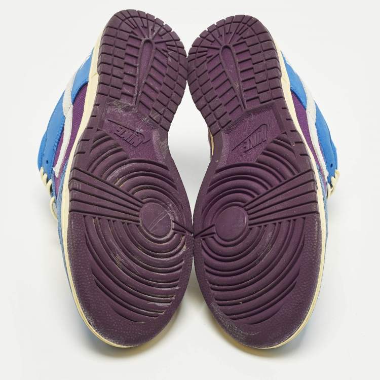 Pre Owned Nike Dunk Undefeated 5 On It Dunk vs. AF1 Size 45 Multicolor Nubuck and Leather Low Top Sneakers