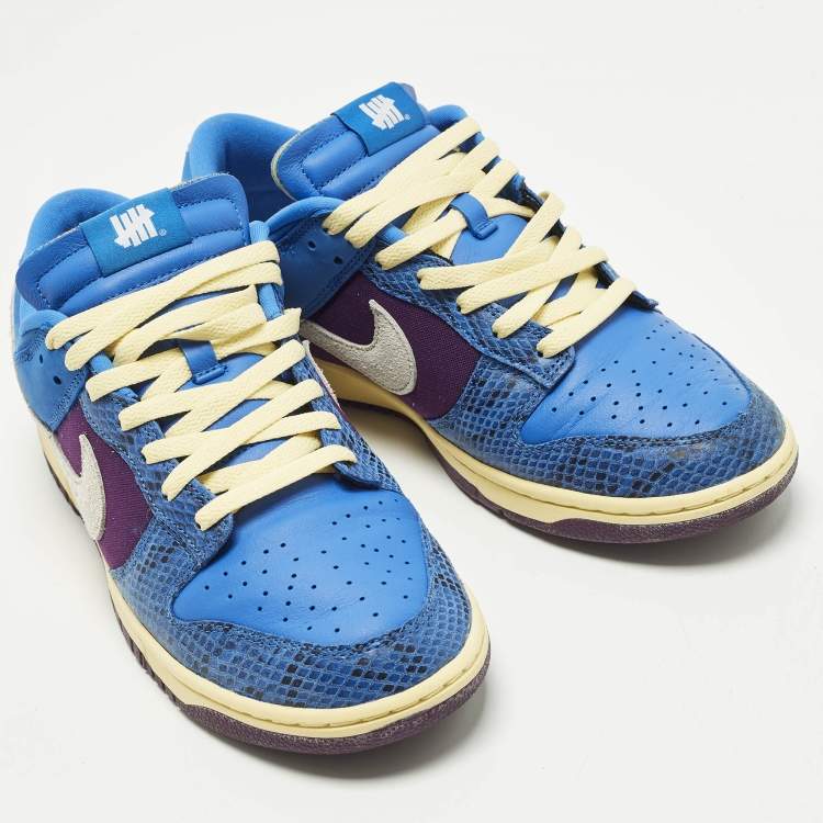 Pre Owned Nike Dunk Undefeated 5 On It Dunk vs. AF1 Size 45 Multicolor Nubuck and Leather Low Top Sneakers