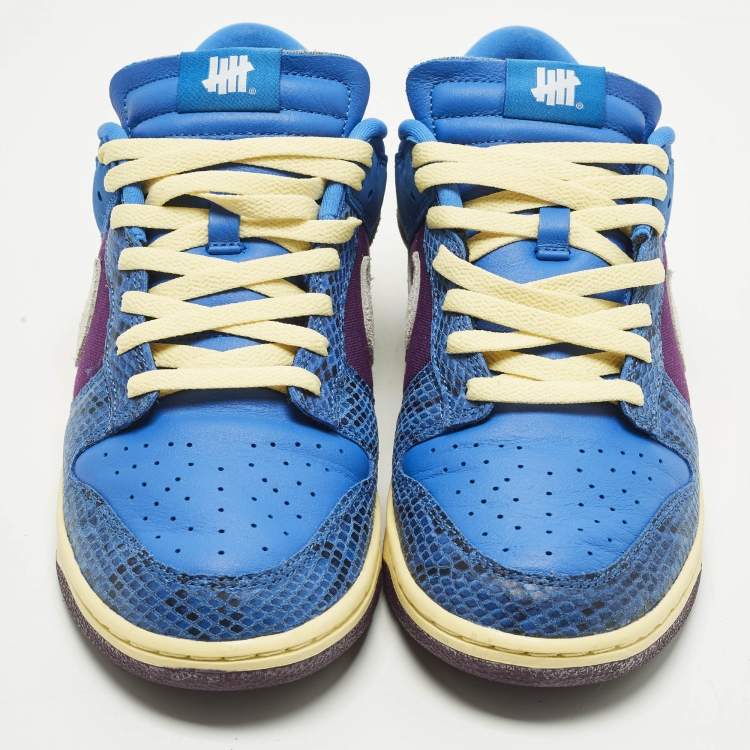 Pre Owned Nike Dunk Undefeated 5 On It Dunk vs. AF1 Size 45 Multicolor Nubuck and Leather Low Top Sneakers