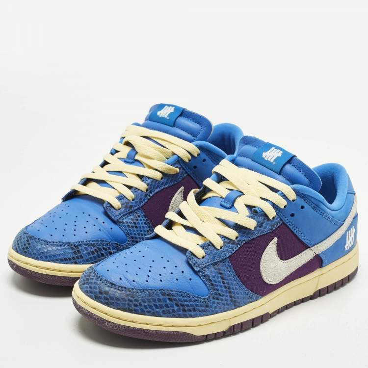 Pre Owned Nike Dunk Undefeated 5 On It Dunk vs. AF1 Size 45 Multicolor Nubuck and Leather Low Top Sneakers