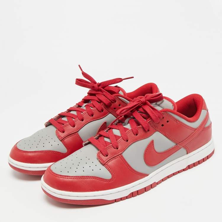 Pre Owned Nike Dunk Retro UNLV Size 45.5 Red/Grey Leather Low Top Sneakers
