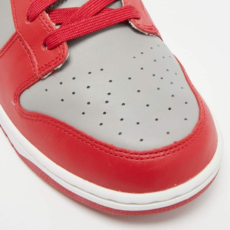 Pre Owned Nike Dunk Retro UNLV Size 45.5 Red/Grey Leather Low Top Sneakers