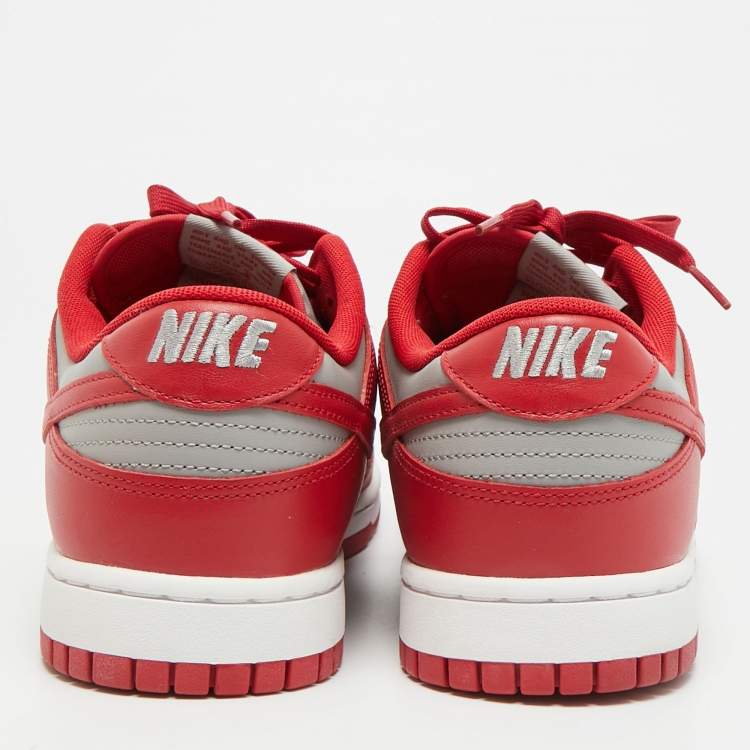 Pre Owned Nike Dunk Retro UNLV Size 45.5 Red/Grey Leather Low Top Sneakers