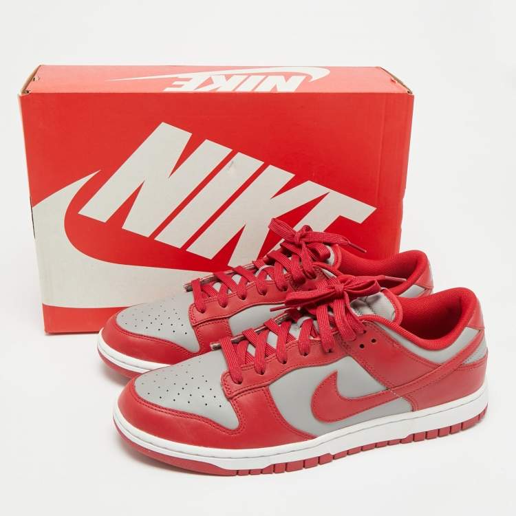 Pre Owned Nike Dunk Retro UNLV Size 45.5 Red/Grey Leather Low Top Sneakers