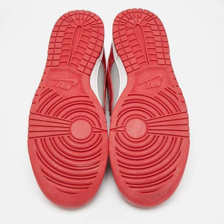 Pre Owned Nike Dunk Retro UNLV Size 45.5 Red/Grey Leather Low Top Sneakers