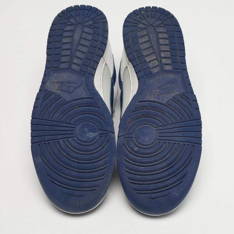 Pre Owned Nike Dunk EMB NBA 75th Anniversary Brooklyn Nets Size 45 Multicolor Leather Low Top Sneakers