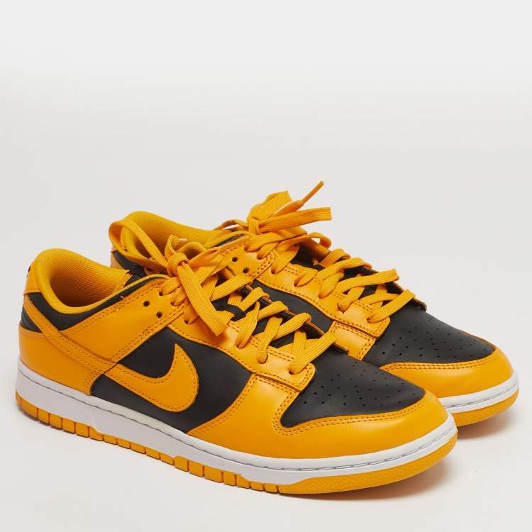 Pre Owned Nike Dunk Championship Goldenrod Size 45 Yellow/Black Leather Low Top Sneakers