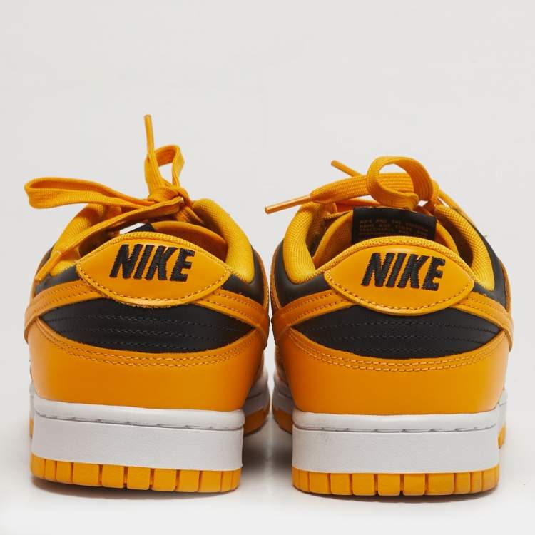 Pre Owned Nike Dunk Championship Goldenrod Size 45 Yellow/Black Leather Low Top Sneakers