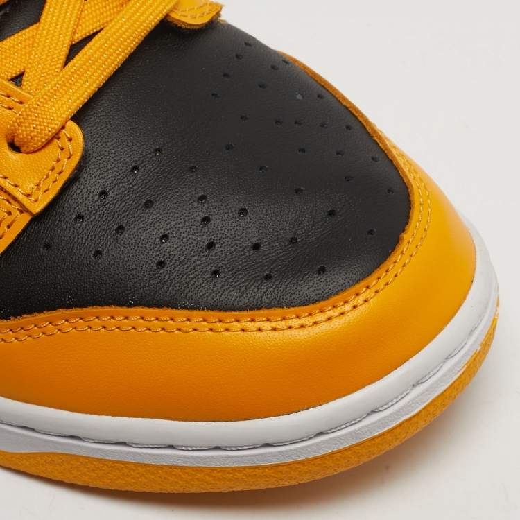 Pre Owned Nike Dunk Championship Goldenrod Size 45 Yellow/Black Leather Low Top Sneakers