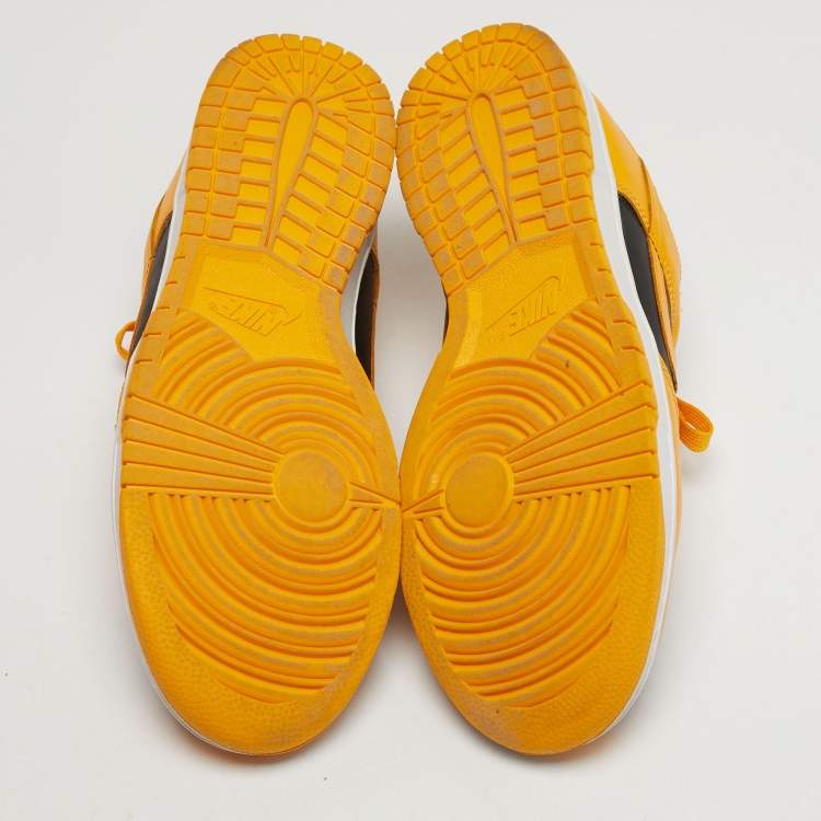 Pre Owned Nike Dunk Championship Goldenrod Size 45 Yellow/Black Leather Low Top Sneakers