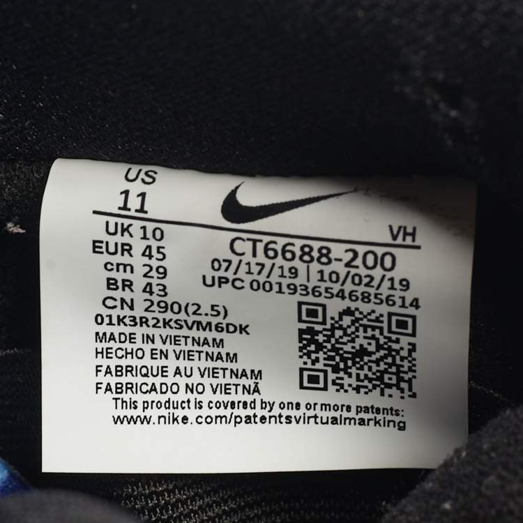 Pre Owned Nike SB Dunk Truck It Size 45 Cream/Blue Suede and Patent Leather Low Top Sneakers