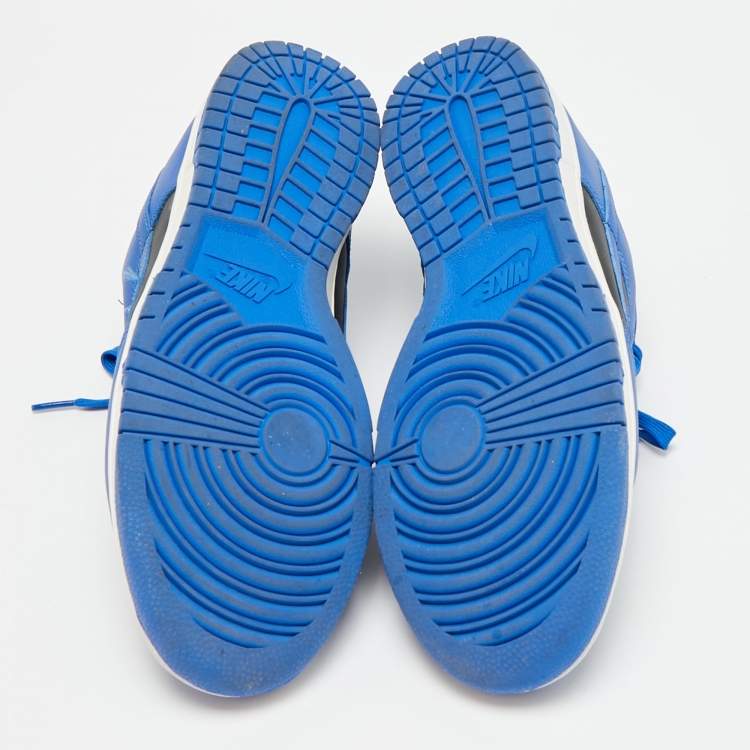 Pre Owned Nike Dunk Hyper Cobalt Size 45 Blue/Black Leather Low Top Sneakers