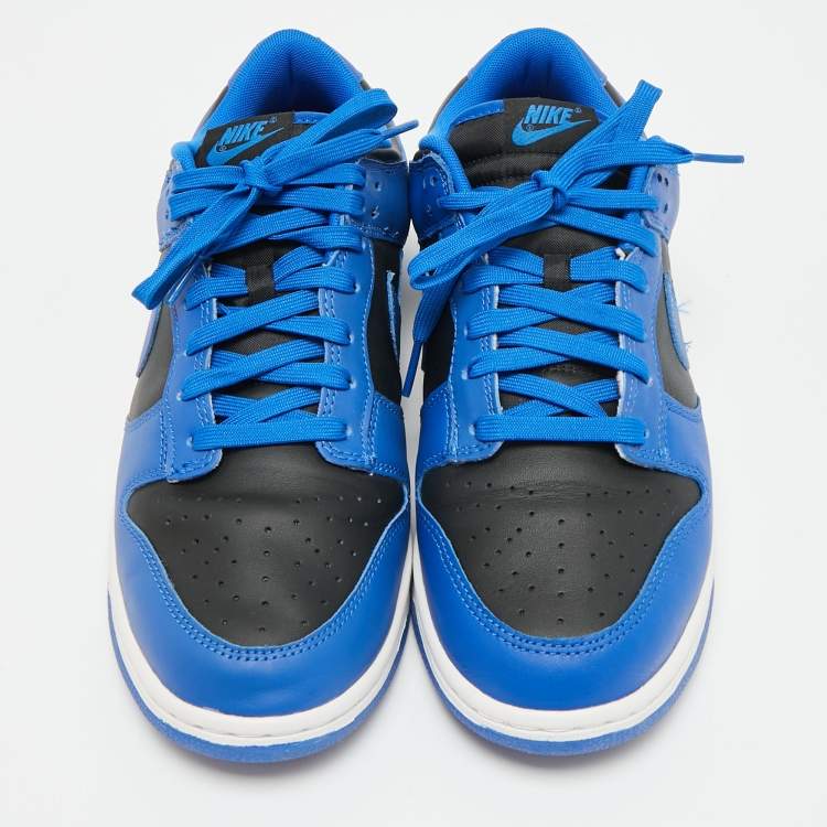 Pre Owned Nike Dunk Hyper Cobalt Size 45 Blue/Black Leather Low Top Sneakers