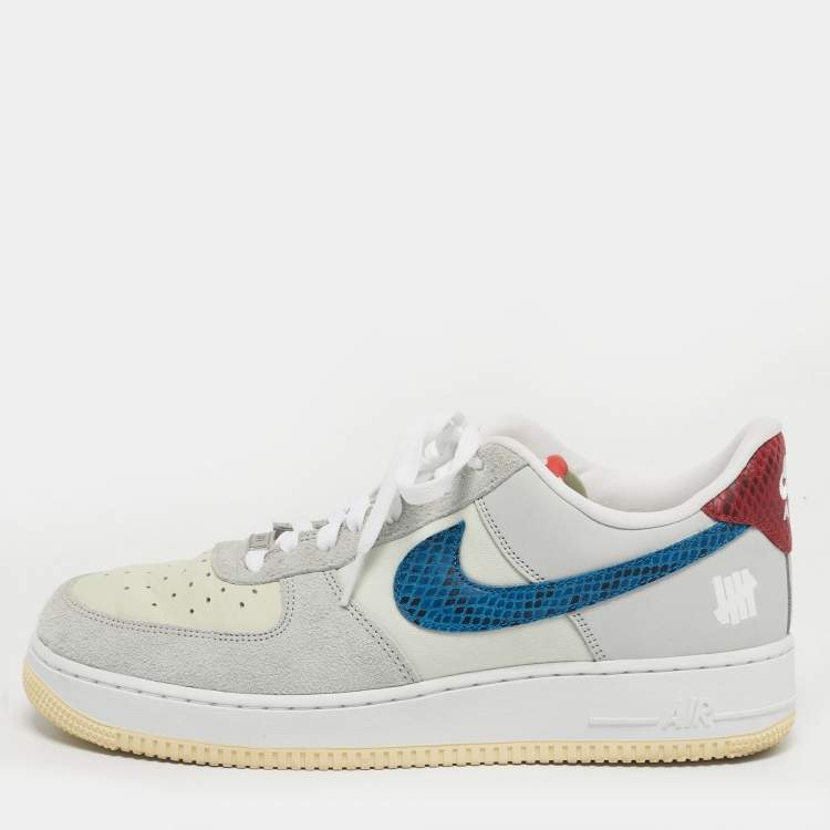 Pre Owned Nike Air Force 1 SP Undefeated 5 On It Dunk vs. AF1 Size 45 Multicolor Leather and Suede Low Top Sneakers 