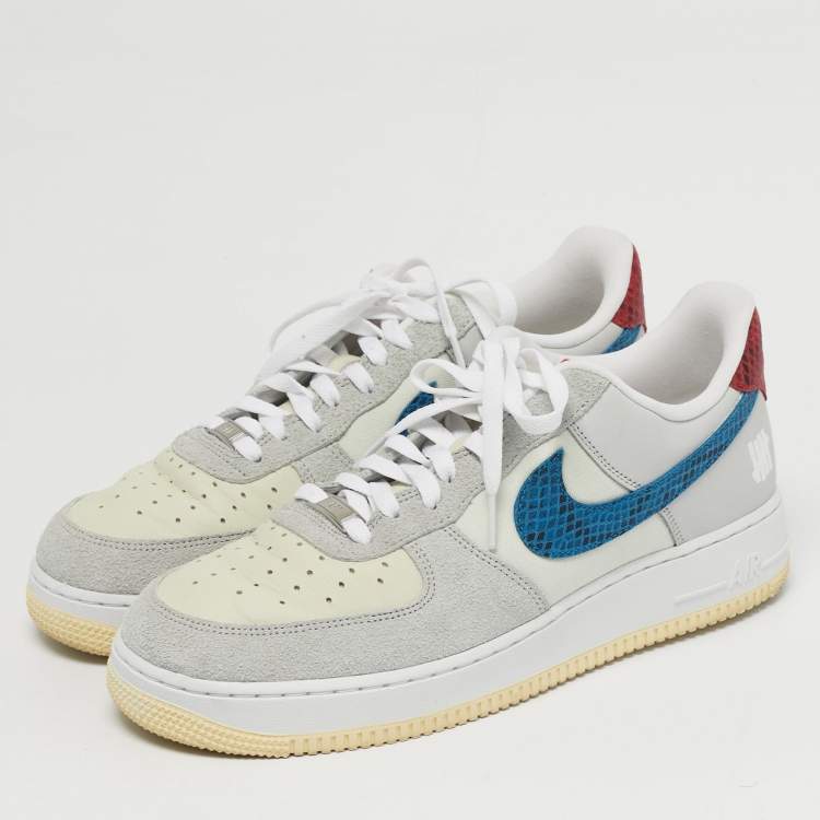 Pre Owned Nike Air Force 1 SP Undefeated 5 On It Dunk vs. AF1 Size 45 Multicolor Leather and Suede Low Top Sneakers 