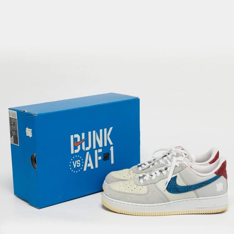 Pre Owned Nike Air Force 1 SP Undefeated 5 On It Dunk vs. AF1 Size 45 Multicolor Leather and Suede Low Top Sneakers 