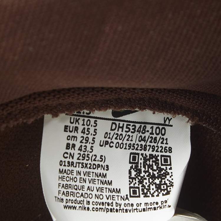 Pre Owned Nike Dunk Light Chocolate Size 45.5 Multicolor Leather and Suede High Top Sneakers