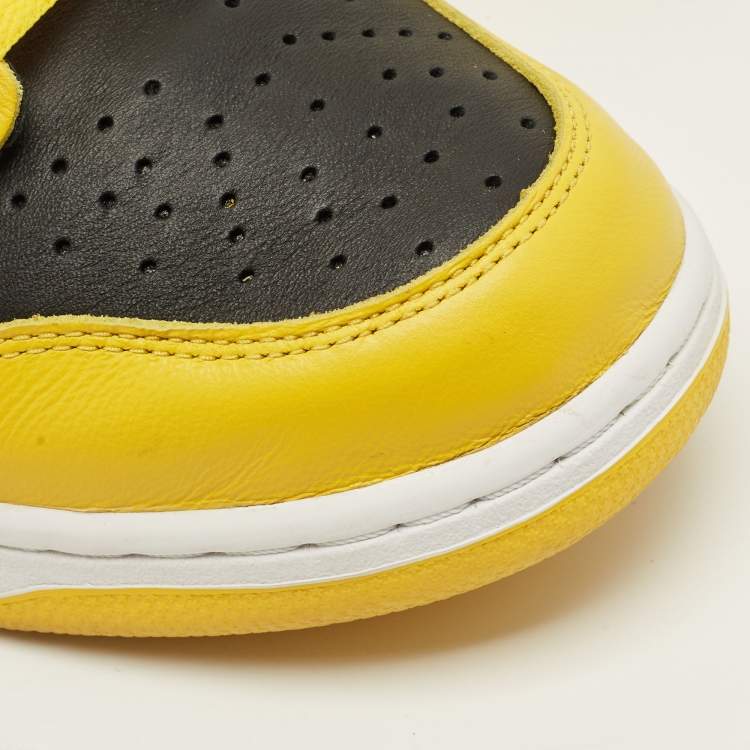 Pre Owned Nike Dunk Iowa Size 45.5 Yellow/Black Leather High Top Sneakers