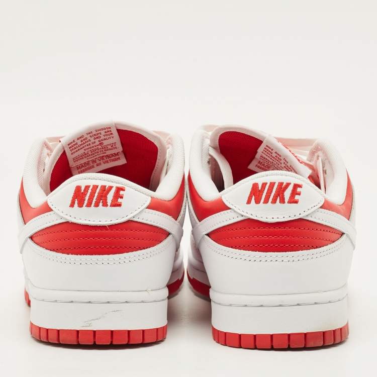 Pre Owned Nike Dunk Championship Red Size 45 White/Red Leather Low Top Sneakers