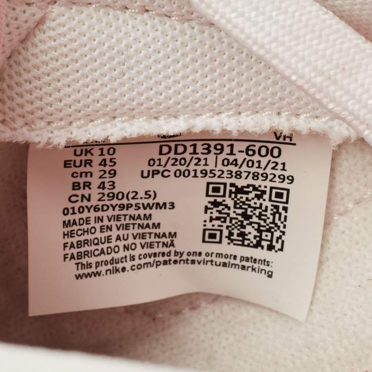 Pre Owned Nike Dunk Championship Red Size 45 White/Red Leather Low Top Sneakers