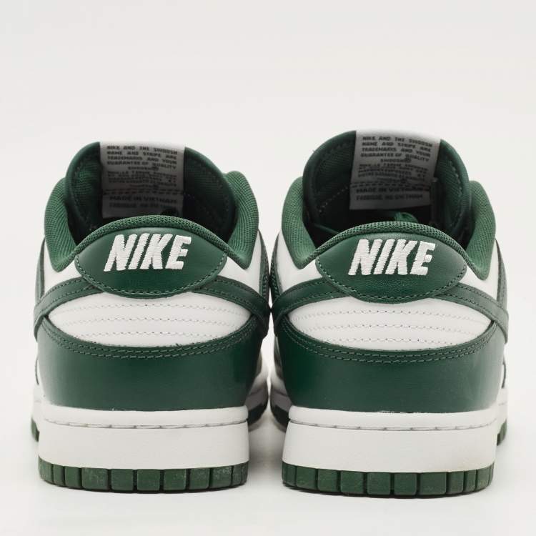 Pre Owned Nike Dunk Michigan State Size 46 Green/White Leather Low Top Sneakers