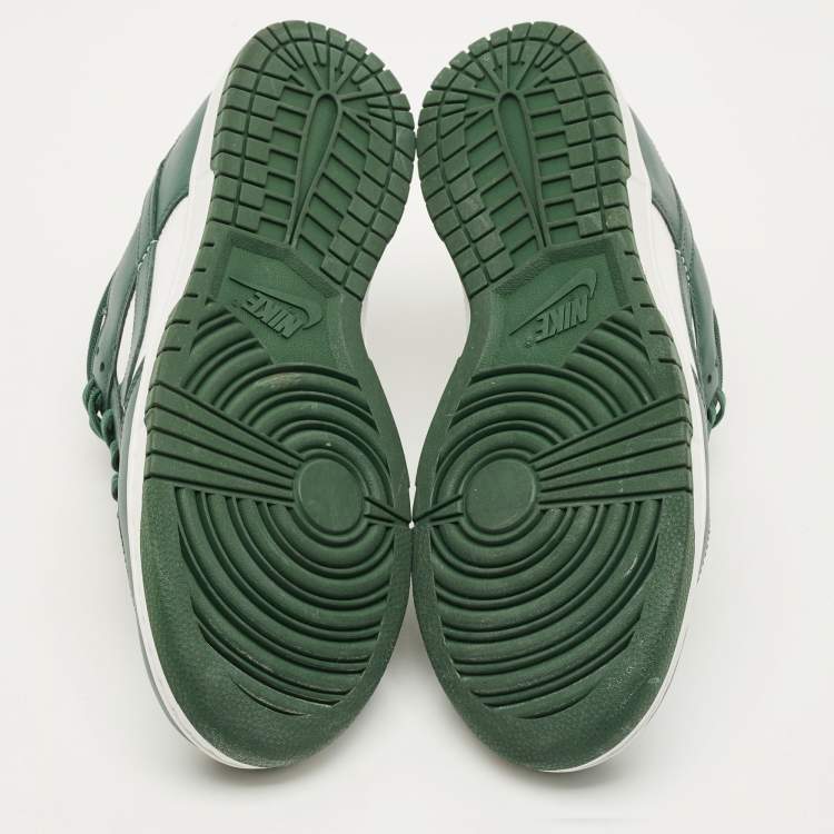 Pre Owned Nike Dunk Michigan State Size 46 Green/White Leather Low Top Sneakers