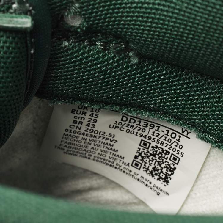 Pre Owned Nike Dunk Michigan State Size 46 Green/White Leather Low Top Sneakers