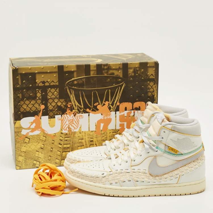 Pre Owned Air Jordans Jordan 1 Retro OG SP Union LA Bephies Beauty Supply Summer of ‘96 Size 45.5 Multicolor Leather High Top Sneakers