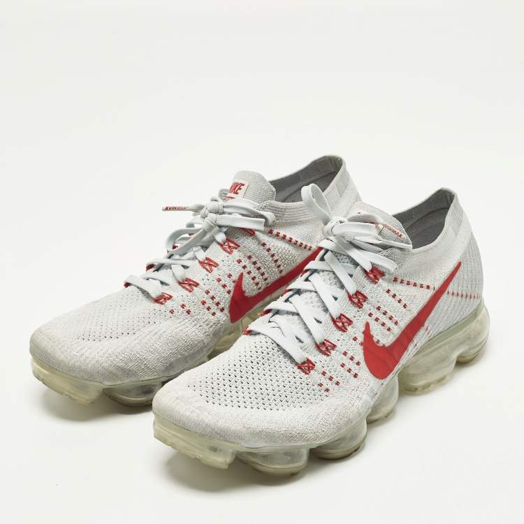 Pre Owned Nike Air VaporMax OG Size 44 Grey Knit Fabric Lace Up Sneakers