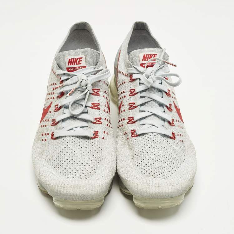 Pre Owned Nike Air VaporMax OG Size 44 Grey Knit Fabric Lace Up Sneakers