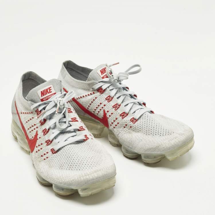 Pre Owned Nike Air VaporMax OG Size 44 Grey Knit Fabric Lace Up Sneakers