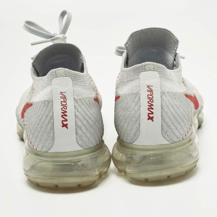 Pre Owned Nike Air VaporMax OG Size 44 Grey Knit Fabric Lace Up Sneakers