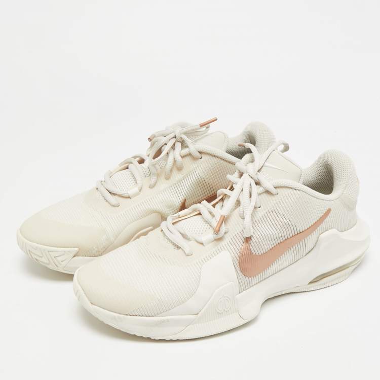 Pre Owned Nike Air Max 1 Size 42.5 Beige Mesh and Net Impact 4 Phantom Lace Up Sneakers