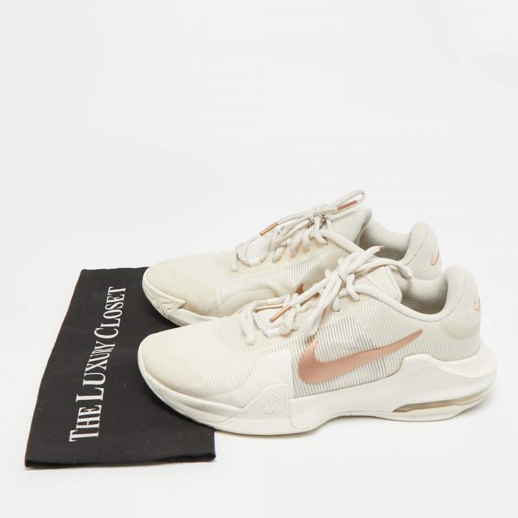 Pre Owned Nike Air Max 1 Size 42.5 Beige Mesh and Net Impact 4 Phantom Lace Up Sneakers