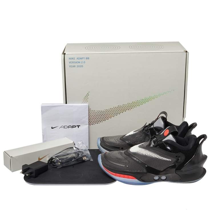 Pre Owned Nike Black Polyurethane And Suede Adapt BB 2.0 Low Top Sneakers Size 42.5