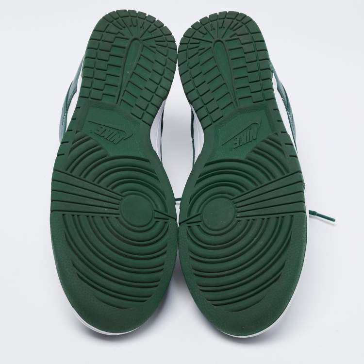 Pre Owned Nike Green Leather Dunk Low Top Sneakers Size 47 