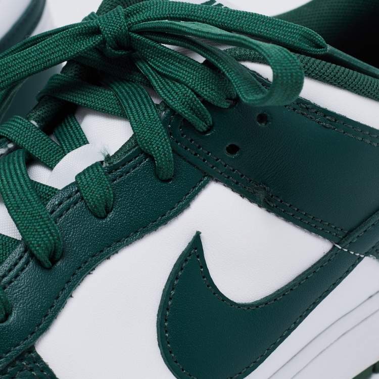 Pre Owned Nike Green Leather Dunk Low Top Sneakers Size 47 