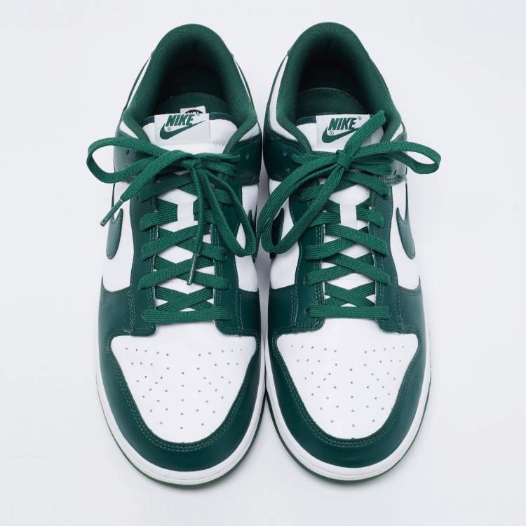 Pre Owned Nike Green Leather Dunk Low Top Sneakers Size 47 