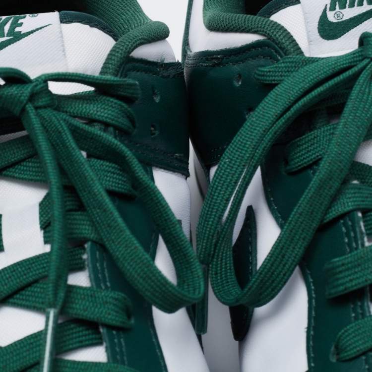 Pre Owned Nike Green Leather Dunk Low Top Sneakers Size 47 