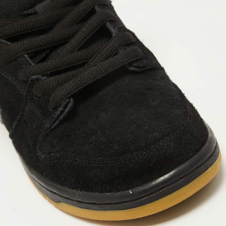 Pre Owned Nike Black Suede SB Dunk Low Pro Sneakers Size 42.5