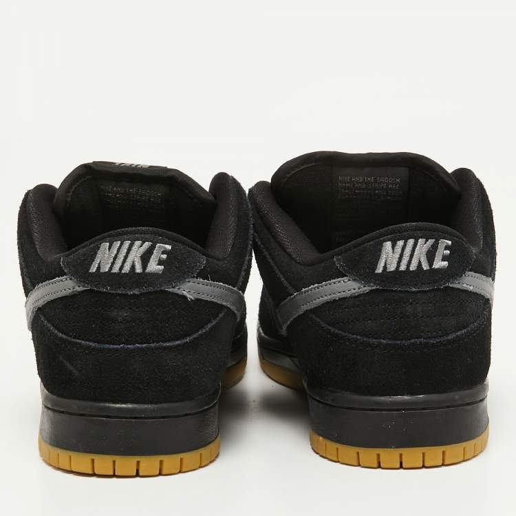 Pre Owned Nike Black Suede SB Dunk Low Pro Sneakers Size 42.5