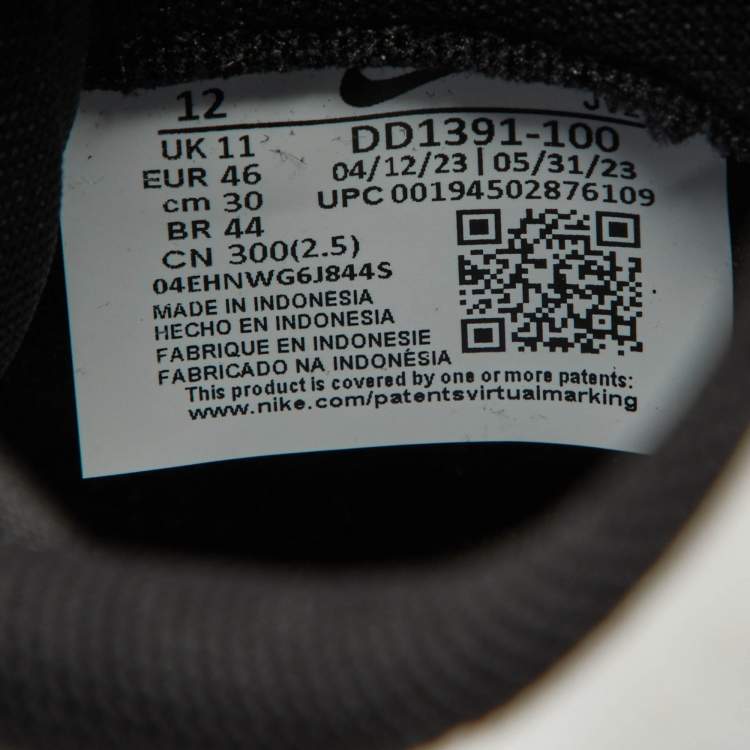 Pre Owned Nike Black/White Leather Dunk Low Top Sneakers Size 46