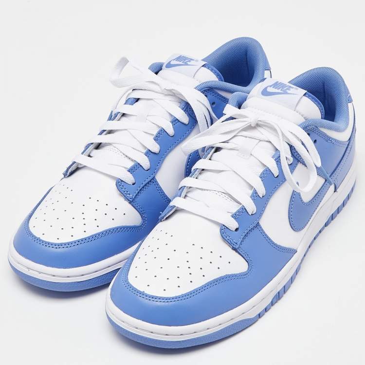 Pre Owned Nike Blue/White Leather Dunk Low Cools Down “Polar Blue” Sneakers Size 45