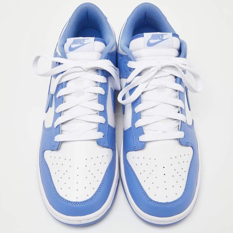 Pre Owned Nike Blue/White Leather Dunk Low Cools Down “Polar Blue” Sneakers Size 45