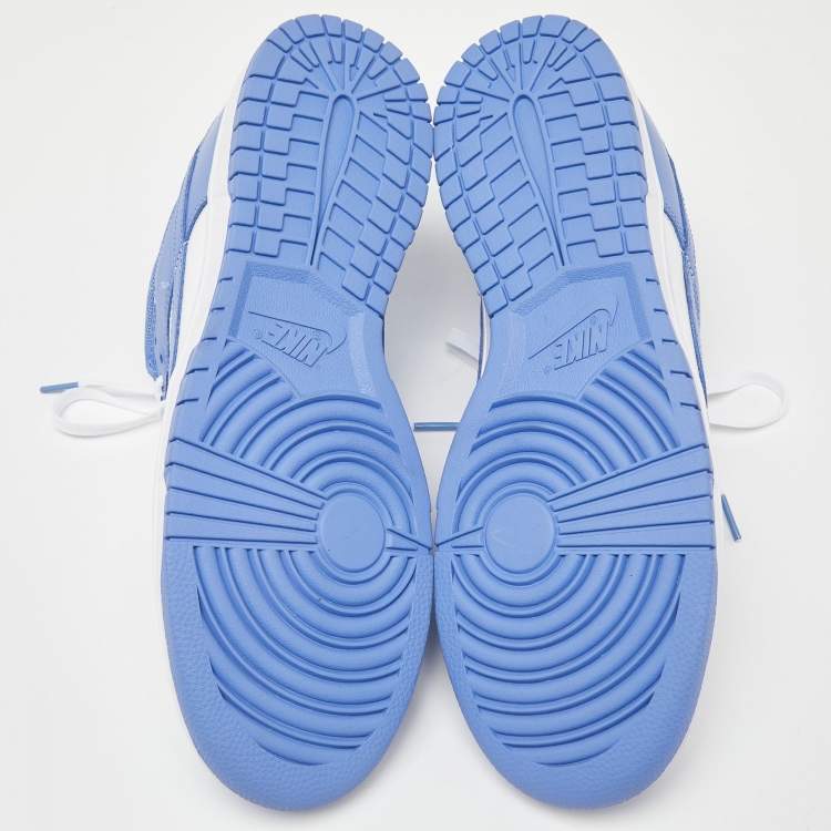 Pre Owned Nike Blue/White Leather Dunk Low Cools Down “Polar Blue” Sneakers Size 45